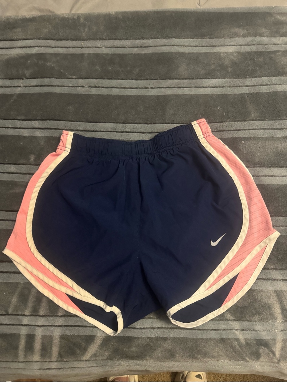 Nike Women's Navy with Pink Trim Athletic Running Shorts